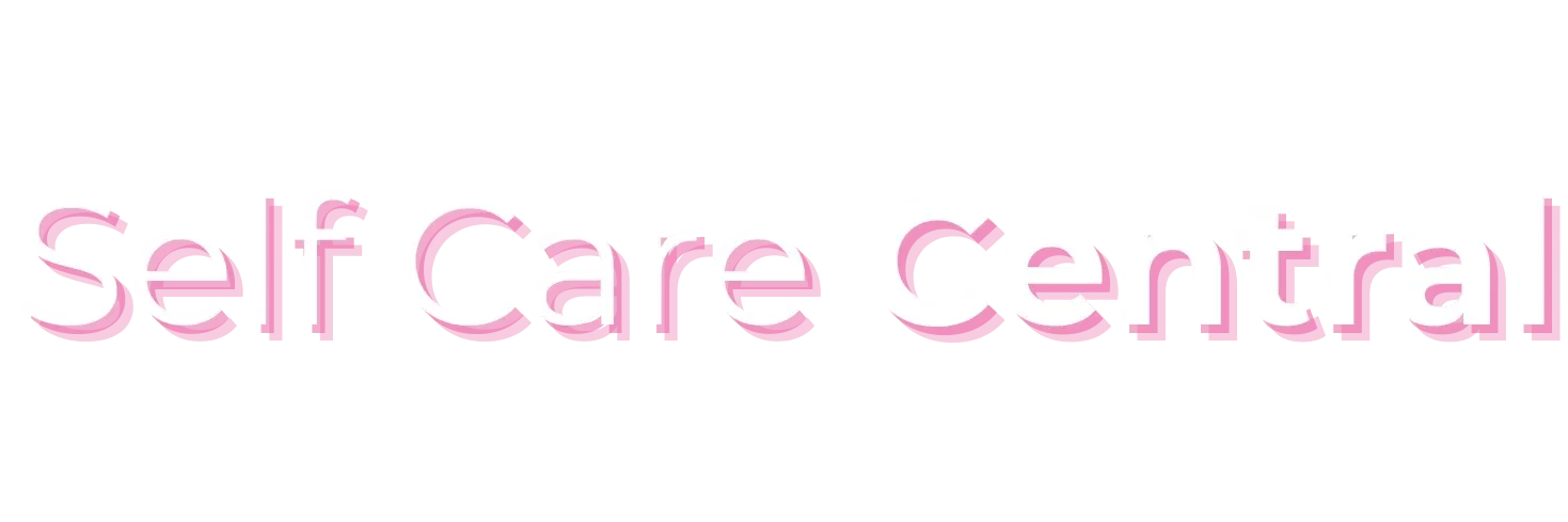 Self Care Central logo with bold, modern text featuring a vibrant pink and white gradient shadow effect, symbolizing empowerment, healing, and transformation.